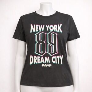 Black 'New York 89 Dream City' Graphic Tee